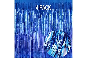 Blue Foil Fringe Curtains - Party Perfect Backdrop