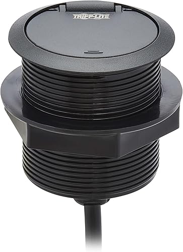 Miniatura 6 de Tripp Lite Safe-IT - Cubierta para cable de escritorio y protección contra sobretensiones, con ojales de alimentación, 1 toma de corriente + 2