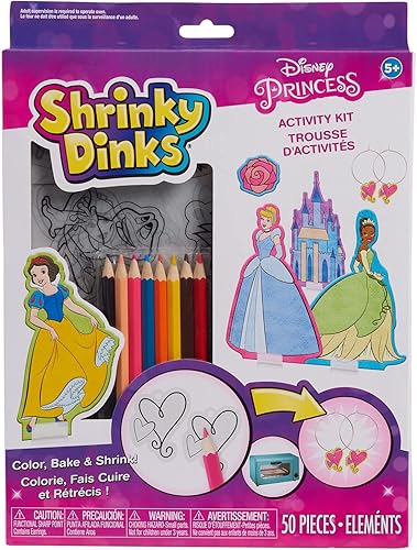 Miniatura 7 de Shrinky Dinks - Kit de princesas de Disney, incluye 15 dinks retráctiles, artes y manualidades para niños, juguetes para niños a partir de 5 años