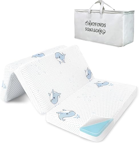 Colchón Pack and Play, colchón de espuma viscoelástica plegable suave y firme de 38 x 26 pulgadas para Pack N Play, colchón triple de 3 pulgadas de