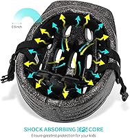 Vista 3 de Casco de bicicleta para niños pequeños, casco multideportivo ajustable para niños y niñas