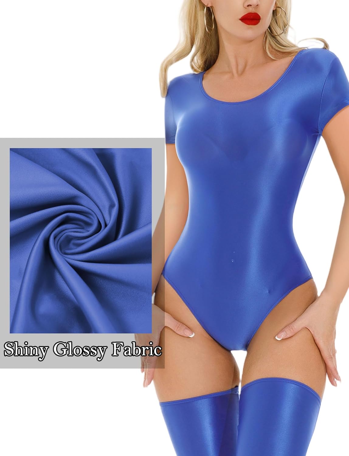 Women's Glossy High Cut Thong Bodysuit One Piece Oil Shiny Leotard - Image 4