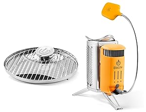 BioLite CampStove 2+ Wood Burning, Electricity Generating & USB Charging Camp Stove on white background — available on Amazon