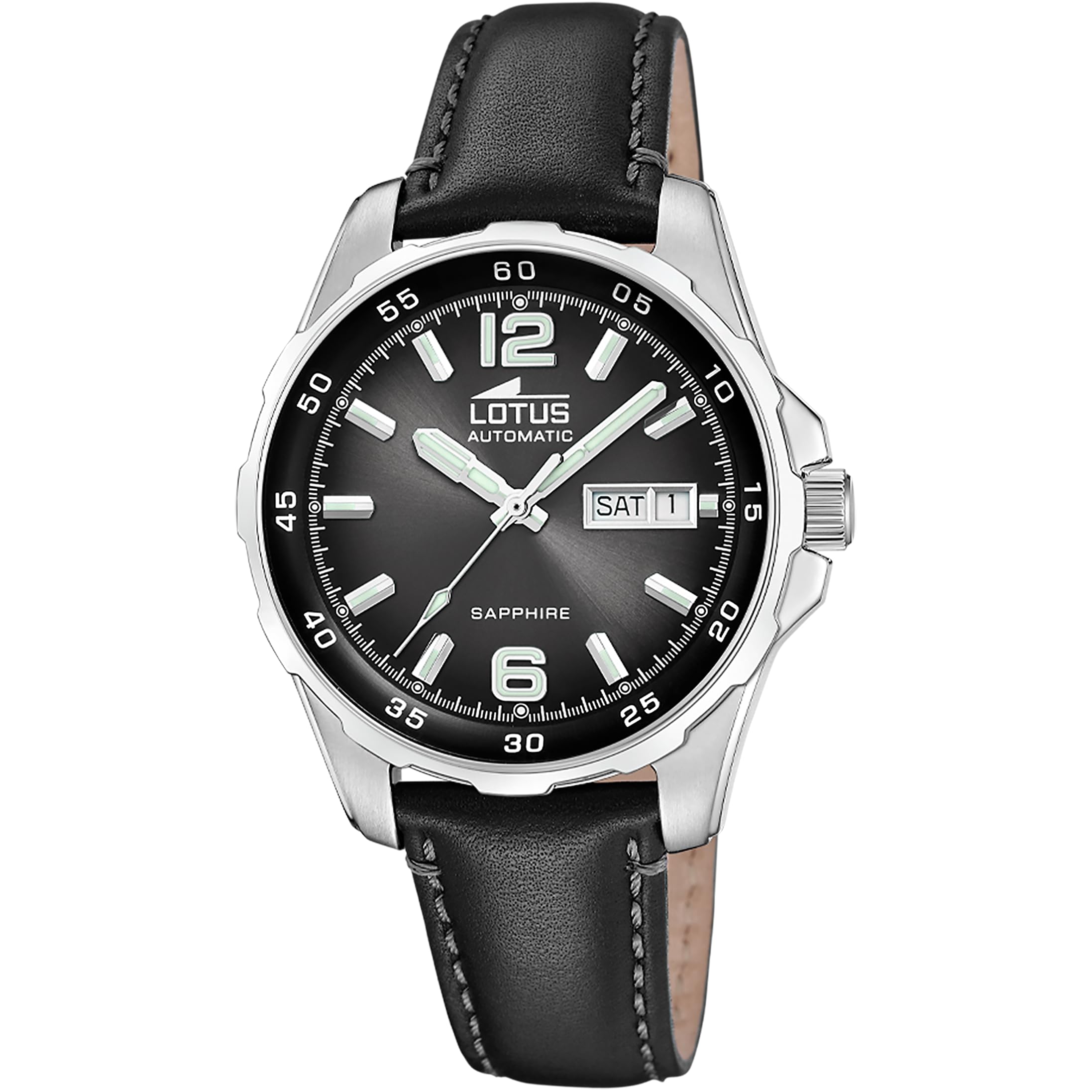 Lotus Mens Stainless Steel Automatic Watch with Leather Strap 18998/4