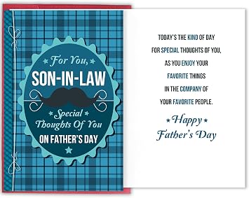 Son-In-Law Fathers Day Card, Sweet Fathers Day Card from Parents-In-Law, To a Wonderful Son in law on Fathers Day