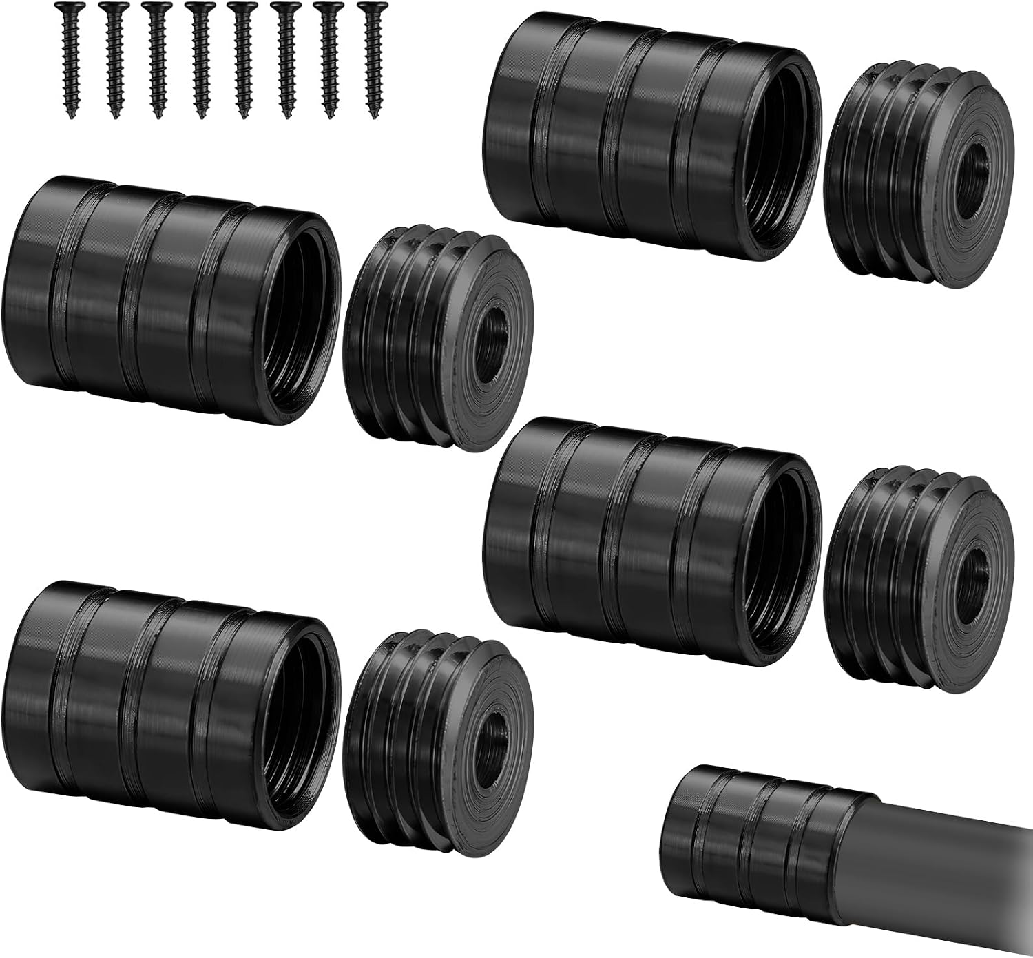 8 Pcs Inside Mount Cafe Curtain Rod Inside Mount Hidden Socket Brass Plated Brackets for 3/8" Rodding (Brass Color)