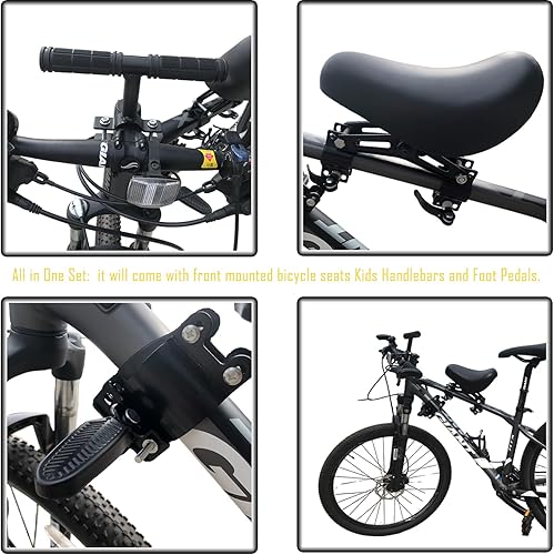 Miniatura 4 de Asientos de bicicleta montados en la parte delantera para niños Manillares de los niños Juego de pedales de bicicleta de montaña Asiento para niños