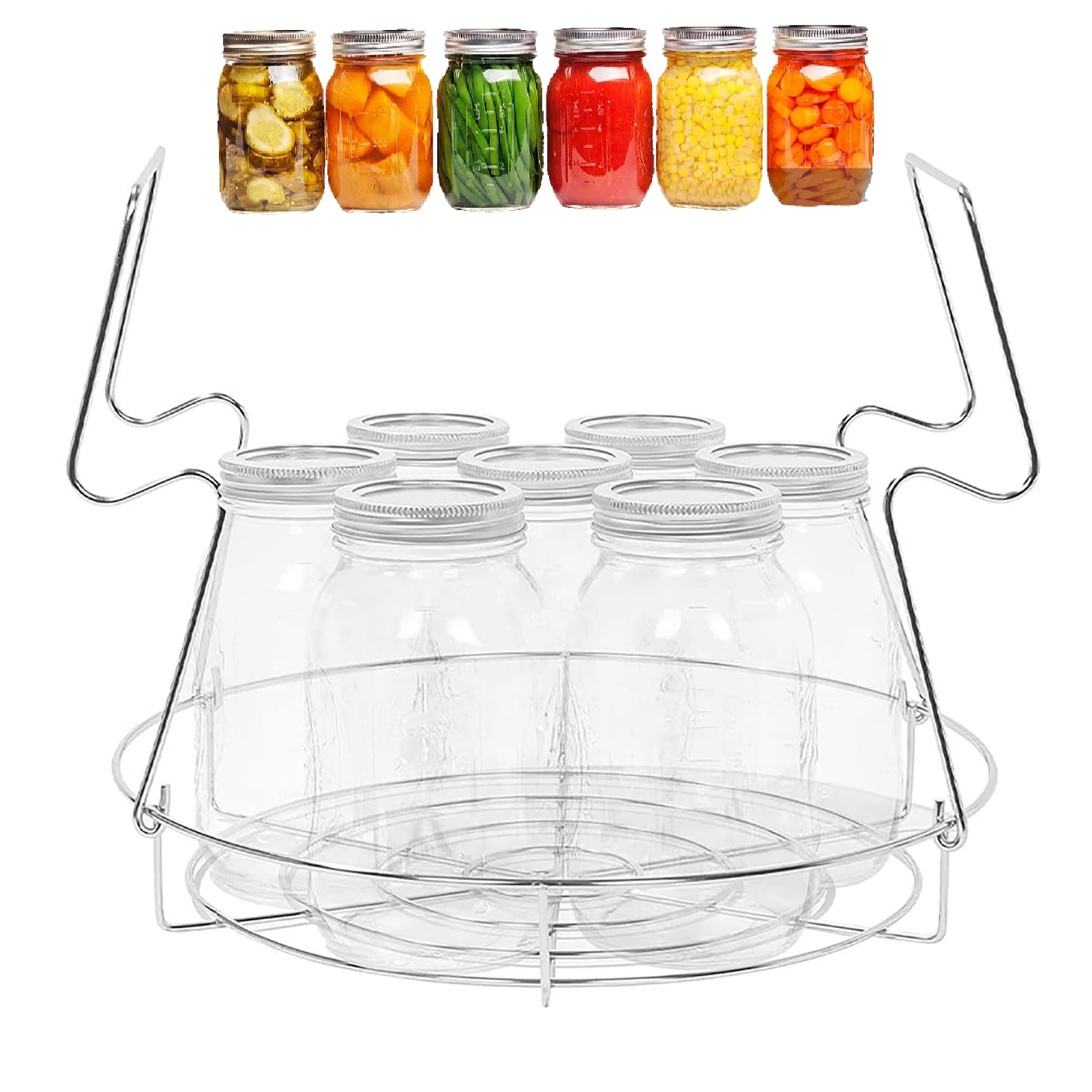 Canner Rack Stainless Steel Canning Rack. Holds 8 Pint or 7 Quart Jars, Canner Rack Canning Supplies Kit for Regular Wide Mouth Mason Jars Ball Jars