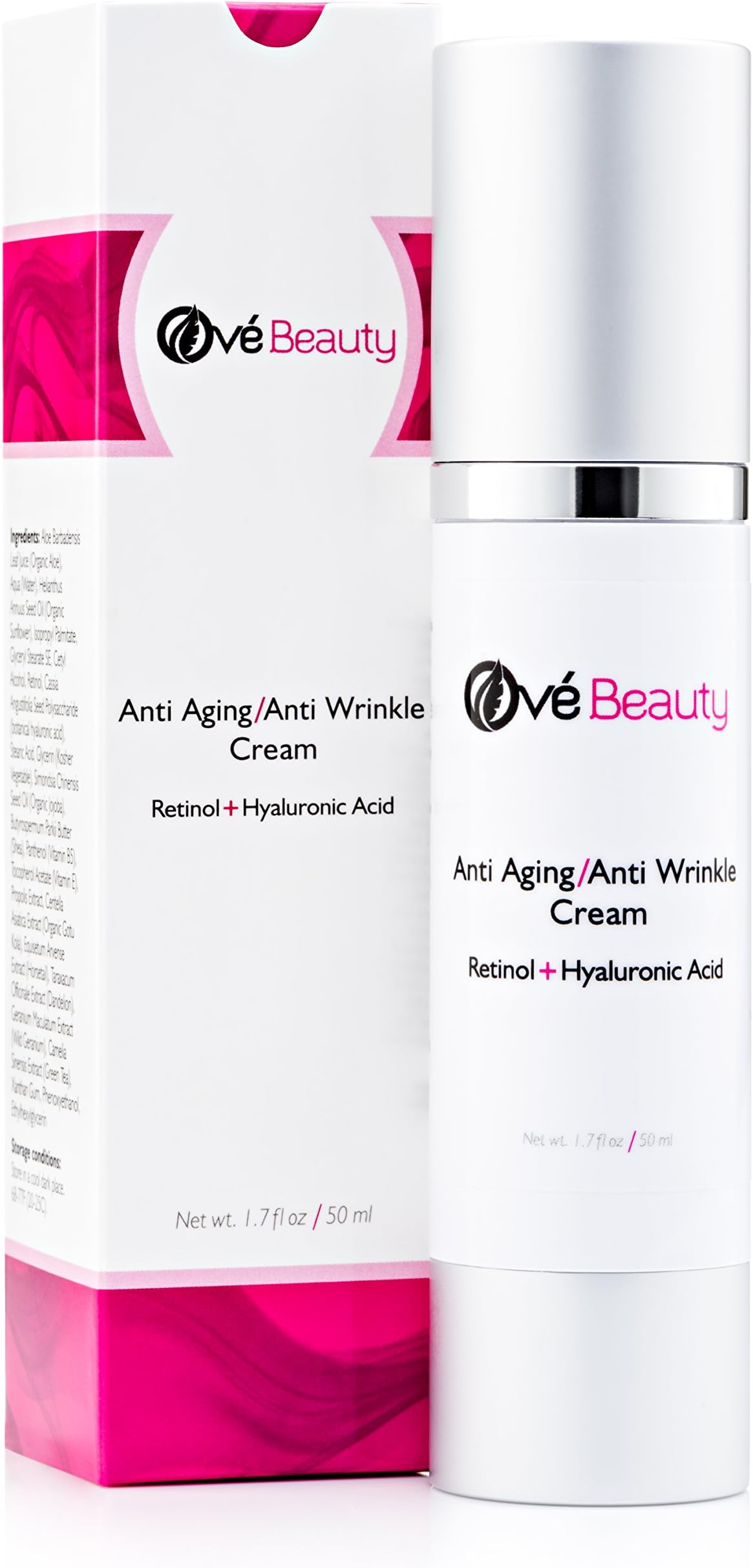 Best Anti Aging Face Cream With Both Retinol and Hyaluronic Acid! LARGE Size Facial Moisturizer For Youthful Radiant Skin | Enriched with Green Tea, Vitamin E & B5