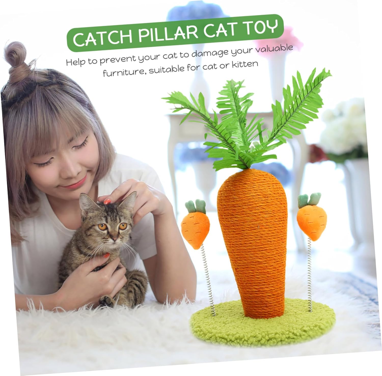 YARNOW 1set Cat Scratching Toy Scratch Pillar for Indoor Use Keeps Claws Healthy Protects Furniture