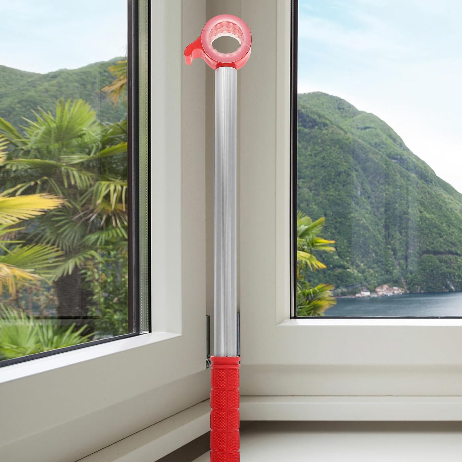 Window Opening Rod Tool for Sliding and Awning Windows, Red
