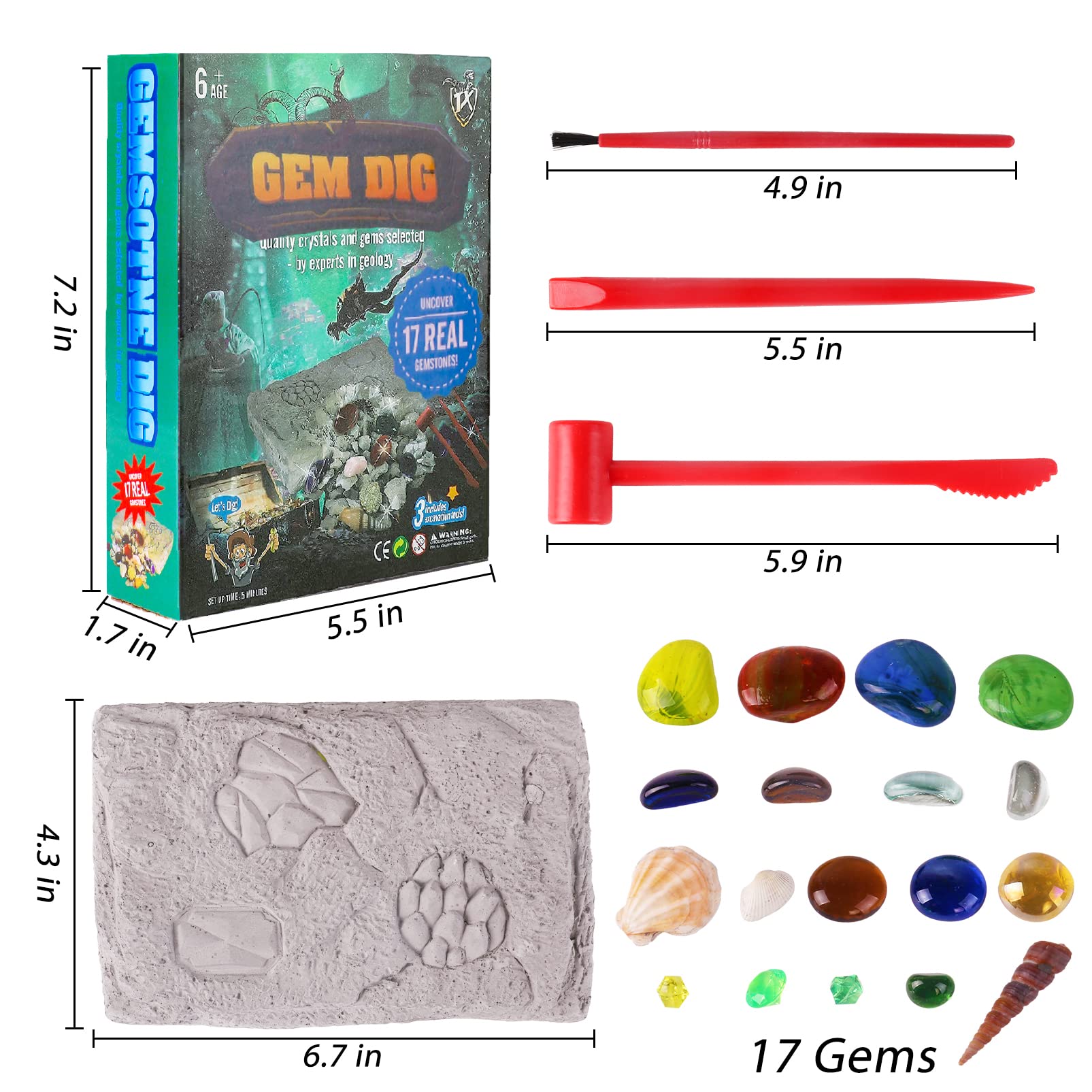 Subtail Minerales para Niños - Minerales y Piedras Preciosas - Piedras Naturales Juguetes NiñA 6-10 Años - Juegos Educativos Regalo Niño 6 7 8 9 10 Años