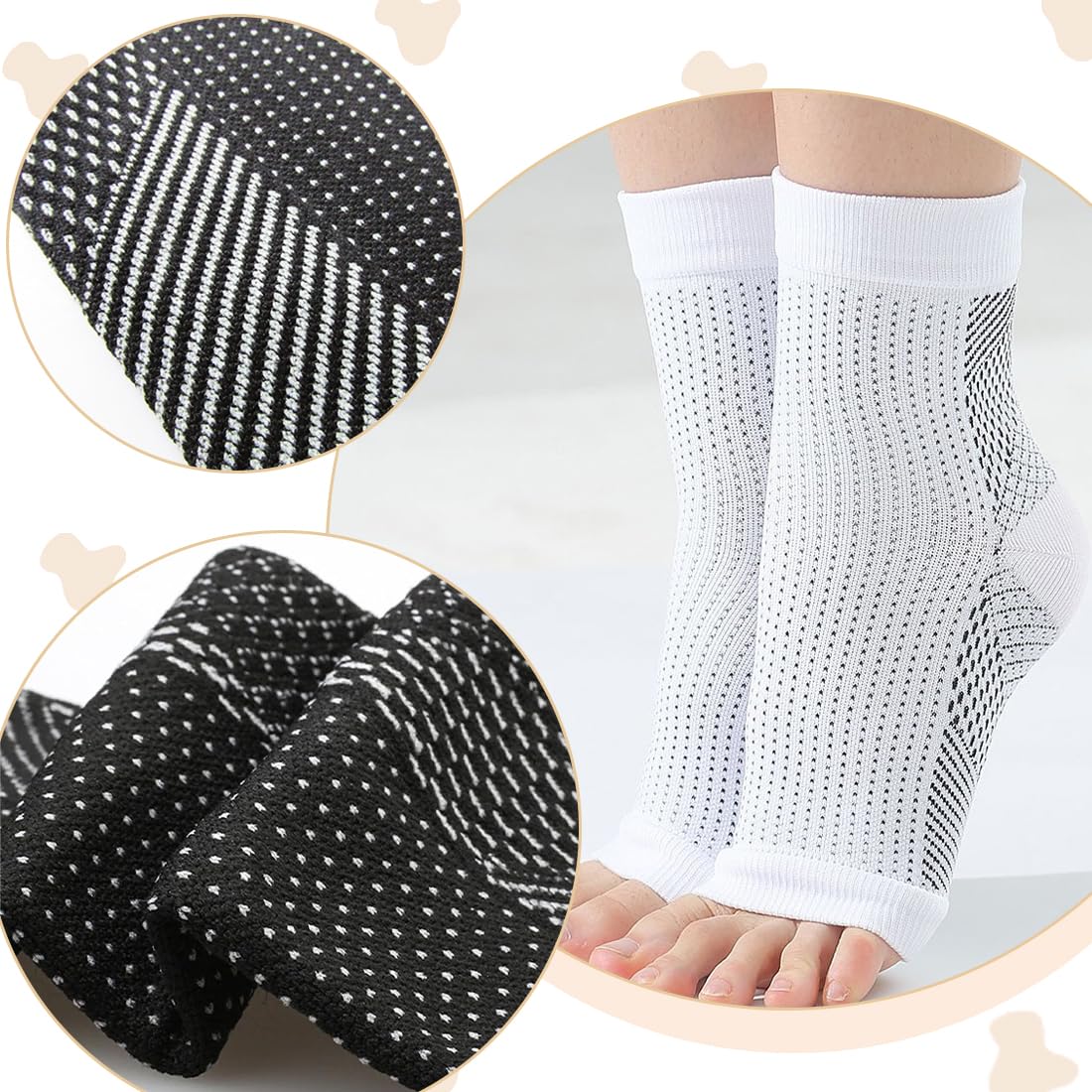3 Pares Calcetines de Compresión Ortopédicos, Calcetines Compresivos para Mujer y Hombre,Calcetines para Fascitis Plantar y Neuropáticos,calcetines de compresión mujer,calcetines de compresion