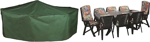 Miniatura 1 de Bosmere Juego de 8 asientos rectangular resistente a la intemperie para patio al aire libre, 116 pulgadas de largo x 80 pulgadas de ancho x 36