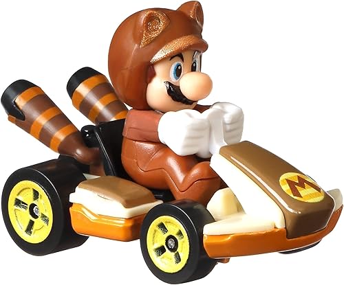 Miniatura 3 de Hot Wheels Nintendo Premium Mario Kart Tanooki Mario Diecast Standard Kart