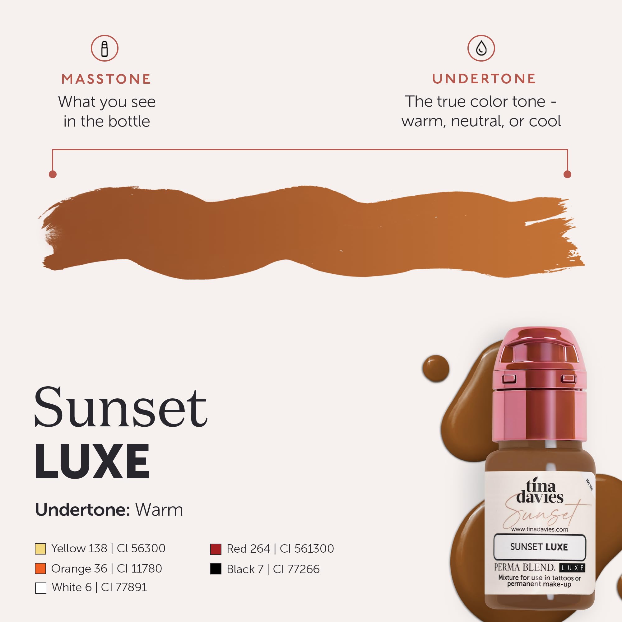 Tina Davies Sunset Brow Luxe Pigment, Permanent Eyebrow Makeup - Colours Heal True to Tone, 1/2 oz Bottle - Image 4
