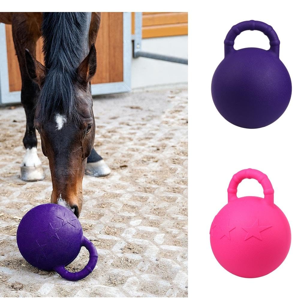 Juguete Sólido de Goma para Caballo Incluye Pelota de Entrenamiento con Asa Ergonómica Juguete Mordedor Resistente y Pelota Aromatizada Adecuada para