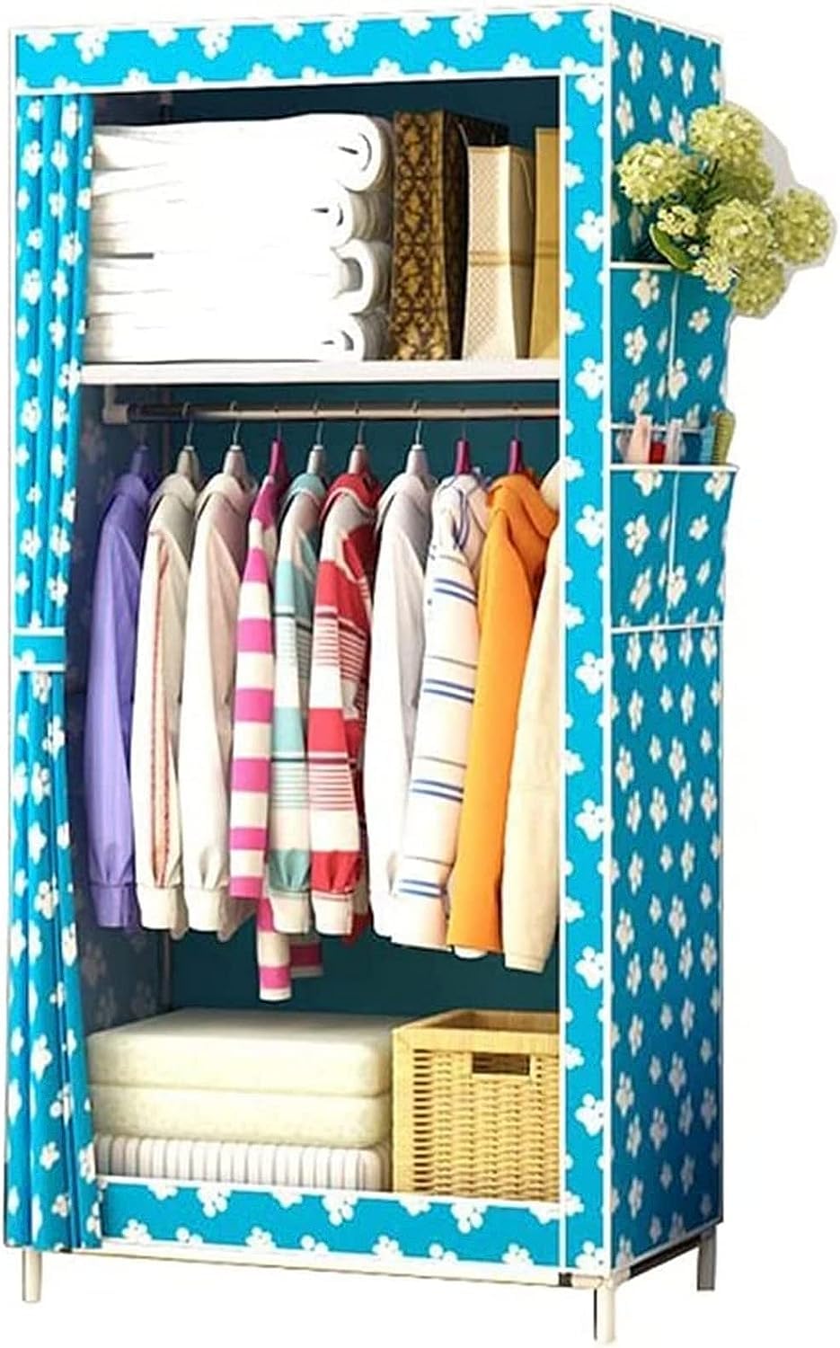 Armoire portative en tissu 150x45x70cm avec cintre pour vêtements