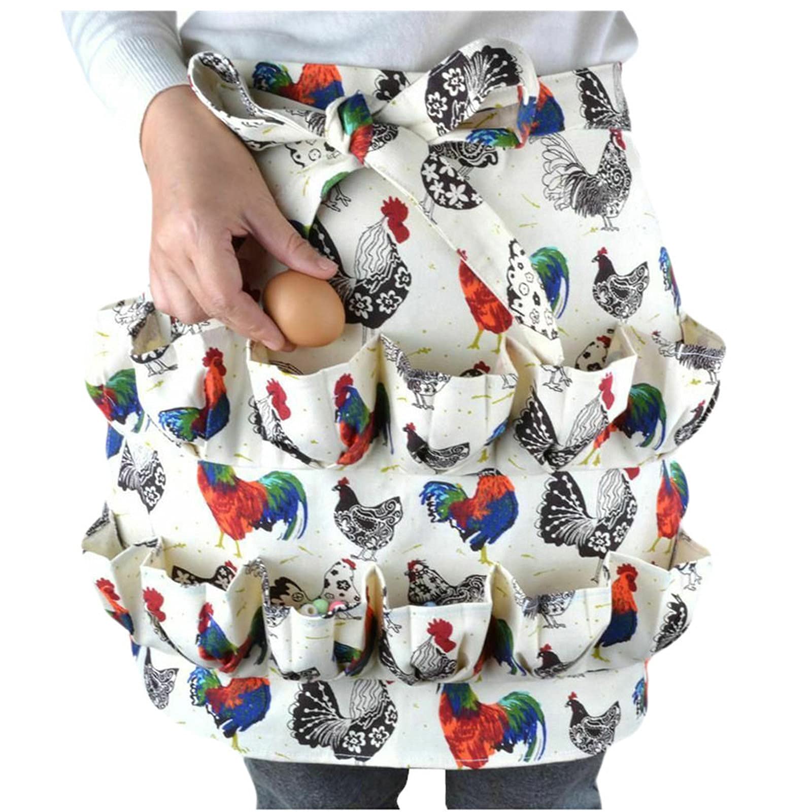 Manygood Eggs Collecting Gathering Holding Apron for Chicken Hense Duck Goose Eggs Housewife Farmhouse Kitchen Home Workwear (Adult-Unisex)
