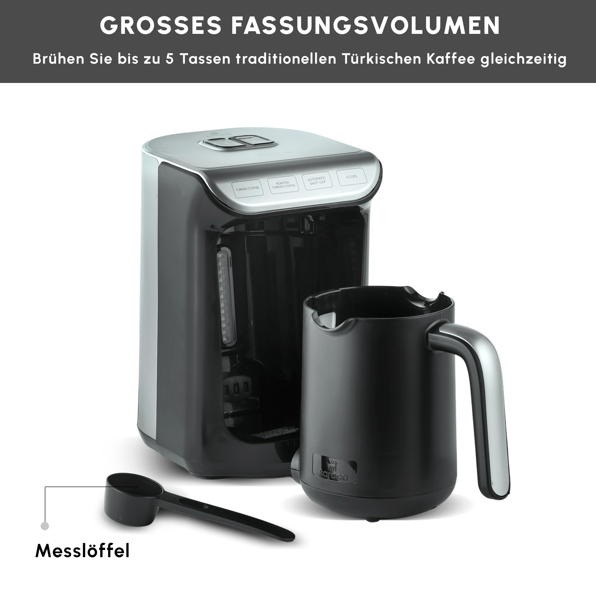 KARACA Hatır Roast Türkische Kaffeemaschinen, Viel Schaum, Anthracite Metal