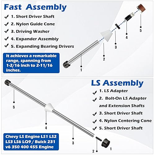 Miniatura 2 de Cam Bearing Install Tool & Engine Cam Bearing Remove Kit Complete Installation & Removal Chevy LS Engine - Covers Most Domestic and Import Vehicles