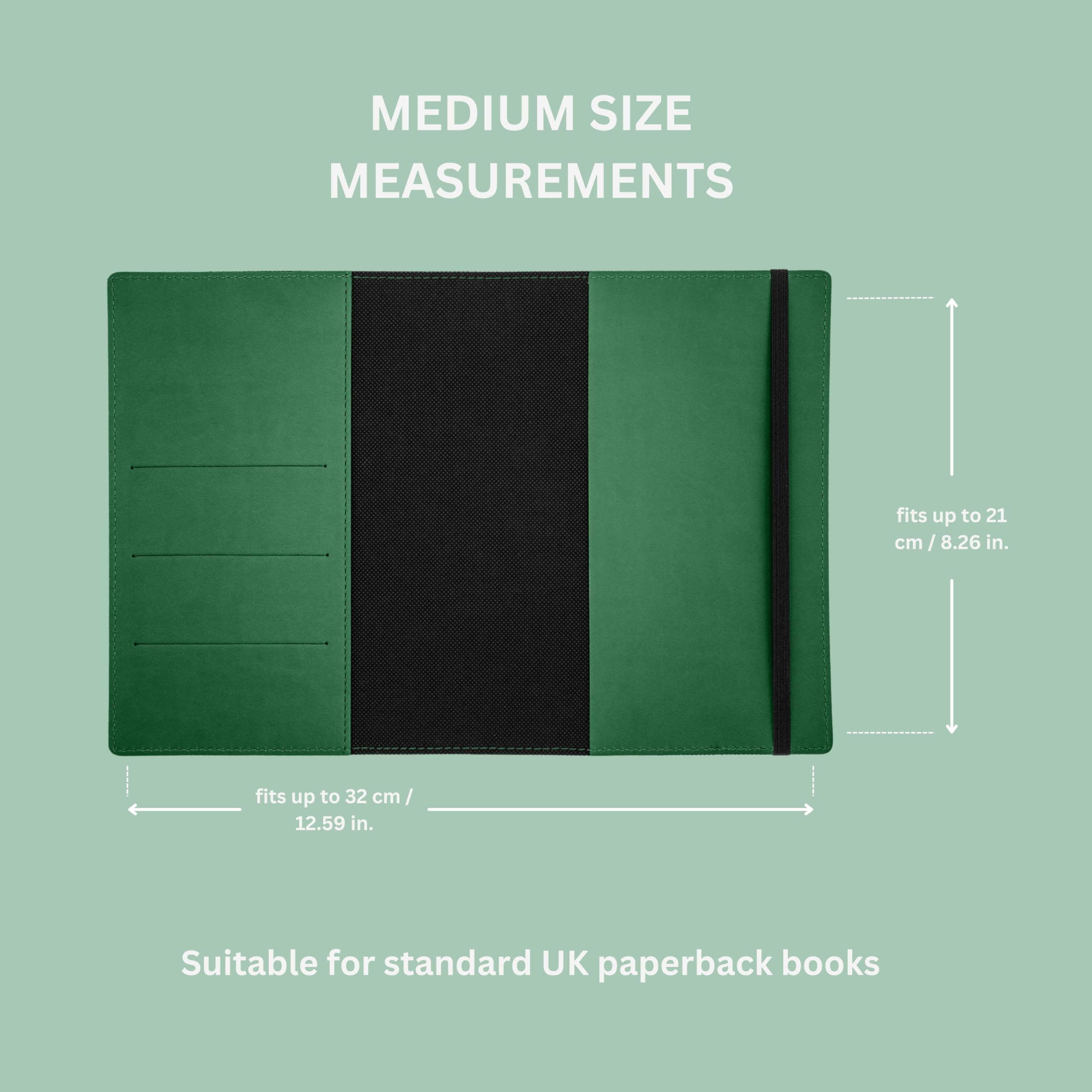 Paperback Book Cover, Book Protector, Green, M - Image 3