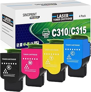SINOPRINT Compatible C310 C315 Toner Cartridge Replacement for Xerox C310 C310DNI C310DNIM C315 C315DNI Printer Ink(BMCY, 4-Pack)