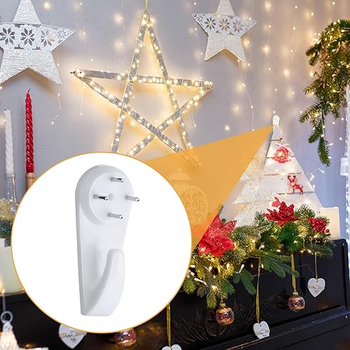 Miniatura 5 de Barydat 100 ganchos de luz de cadena de Navidad, ganchos de luces de hadas, sin perforación, invisibles, resistentes para colgar en la pared de