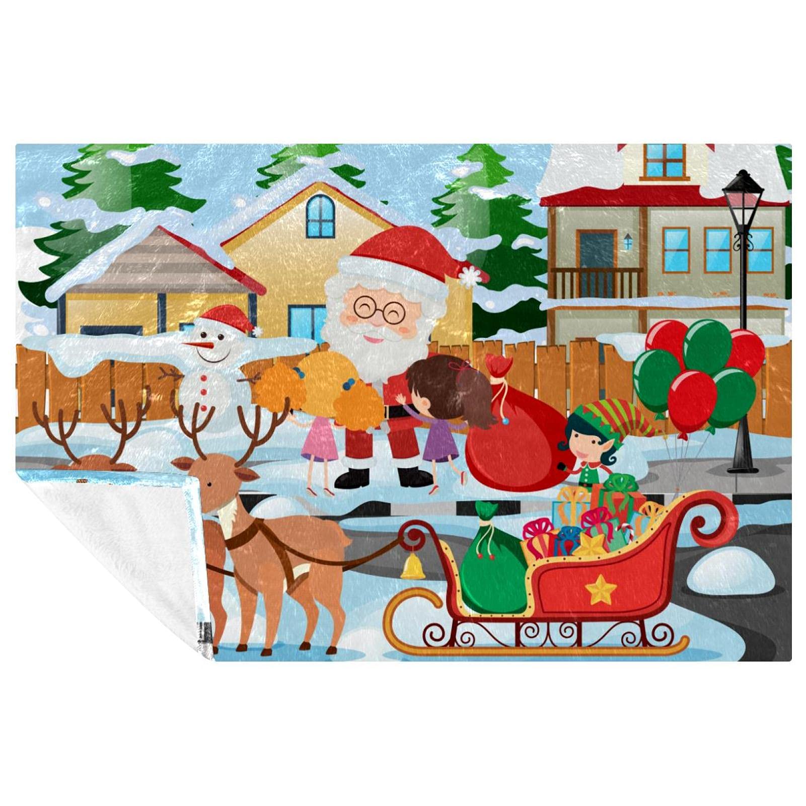 Couverture imprimé Père Noël pour partager des moments magiques