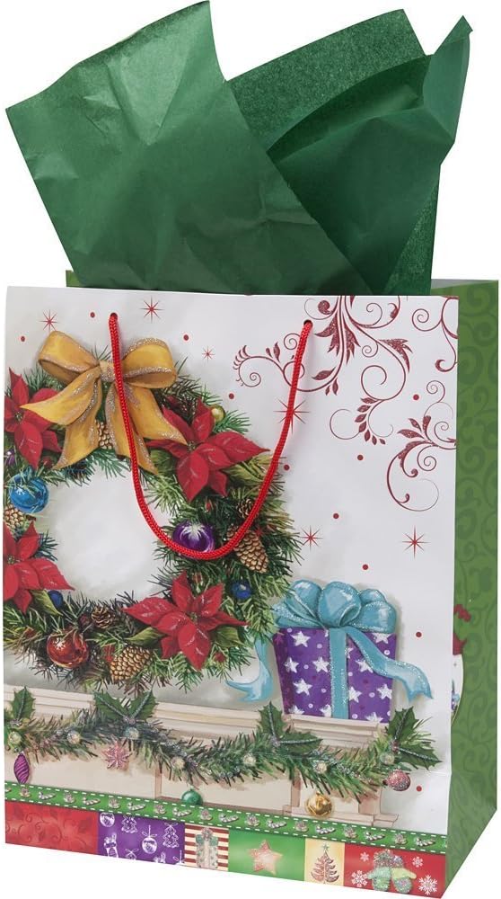 60 Christmas Tissue Paper Sheets for Holiday Crafts Decor Packaging Wrapping and Bags 2 Solid Colors of 35 Red Tissue Paper and 25 Green Tissue Paper by Gift Boutique