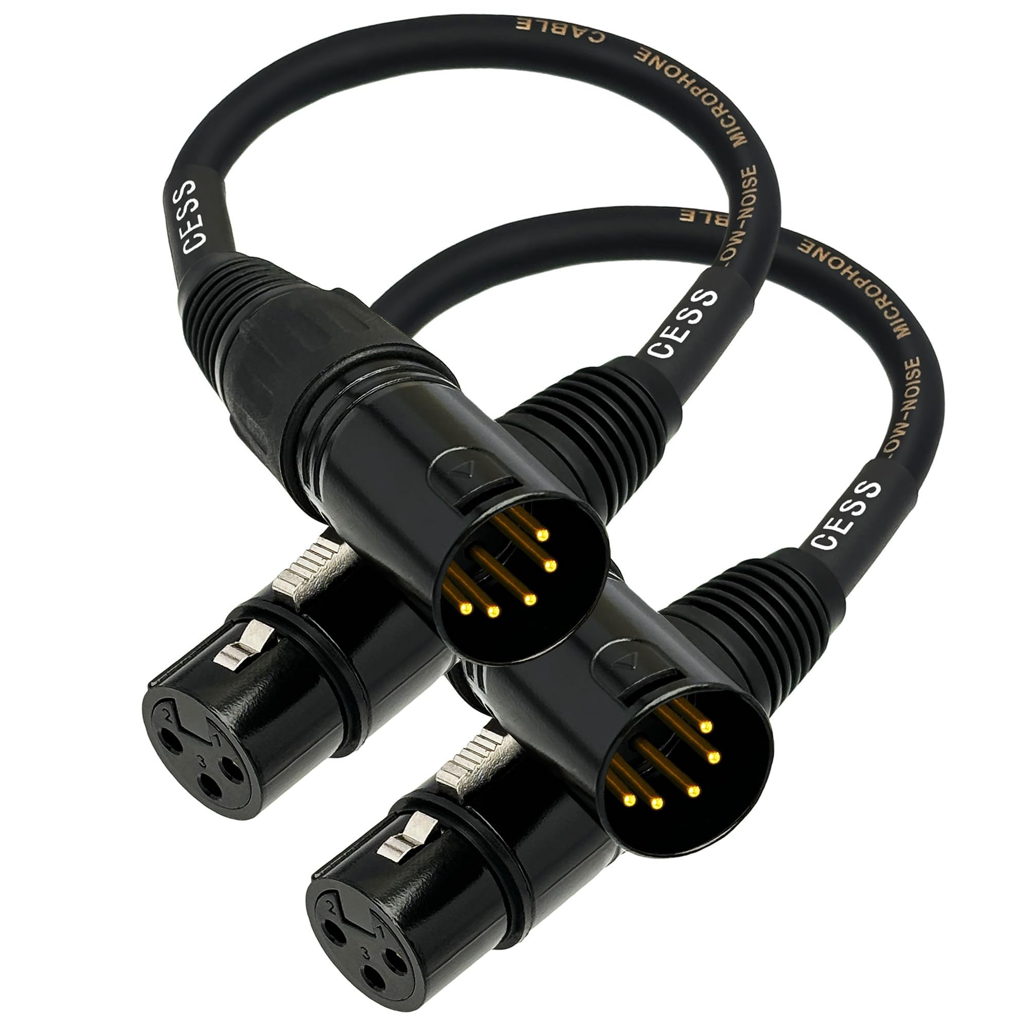 Amazon | CESS-017 3ピンXLRメスから5ピンXLRオスアダプターケーブル
