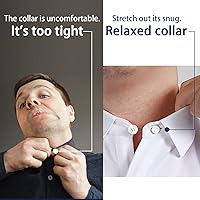 Vista 2 de Extensor de cuello y camisa para camisa de vestir, pantalones de traje, abrigo - extensor de botones (mármol blanco)