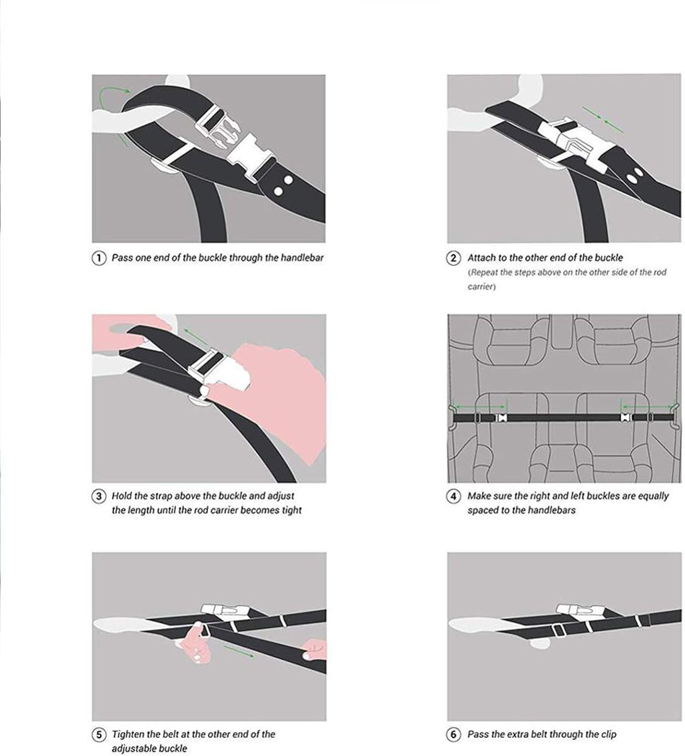Vehicle Fishing Rod Rack,2 Pack Car Fishing Rod Holder Strap Fishing Pole Holder, Adjustable Polyester Strap Fishing Pole Carrier Storage Rack for SUVs Wagons and Vans