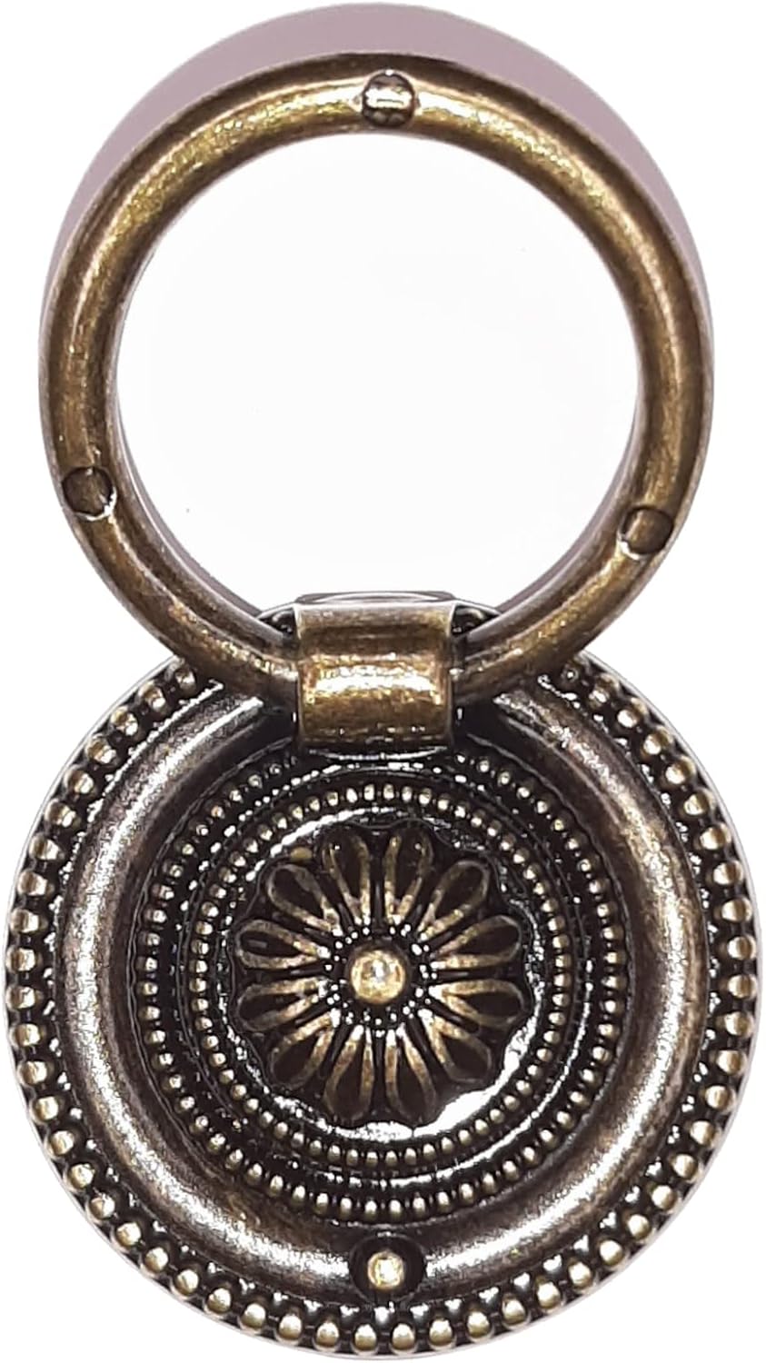 cyclingcolors Drawer Handle Ring Pull Furniture Louis XVI Zamak Brass Finish Vintage Cabinet Antique Door Wardrobe Cupboard Dresser