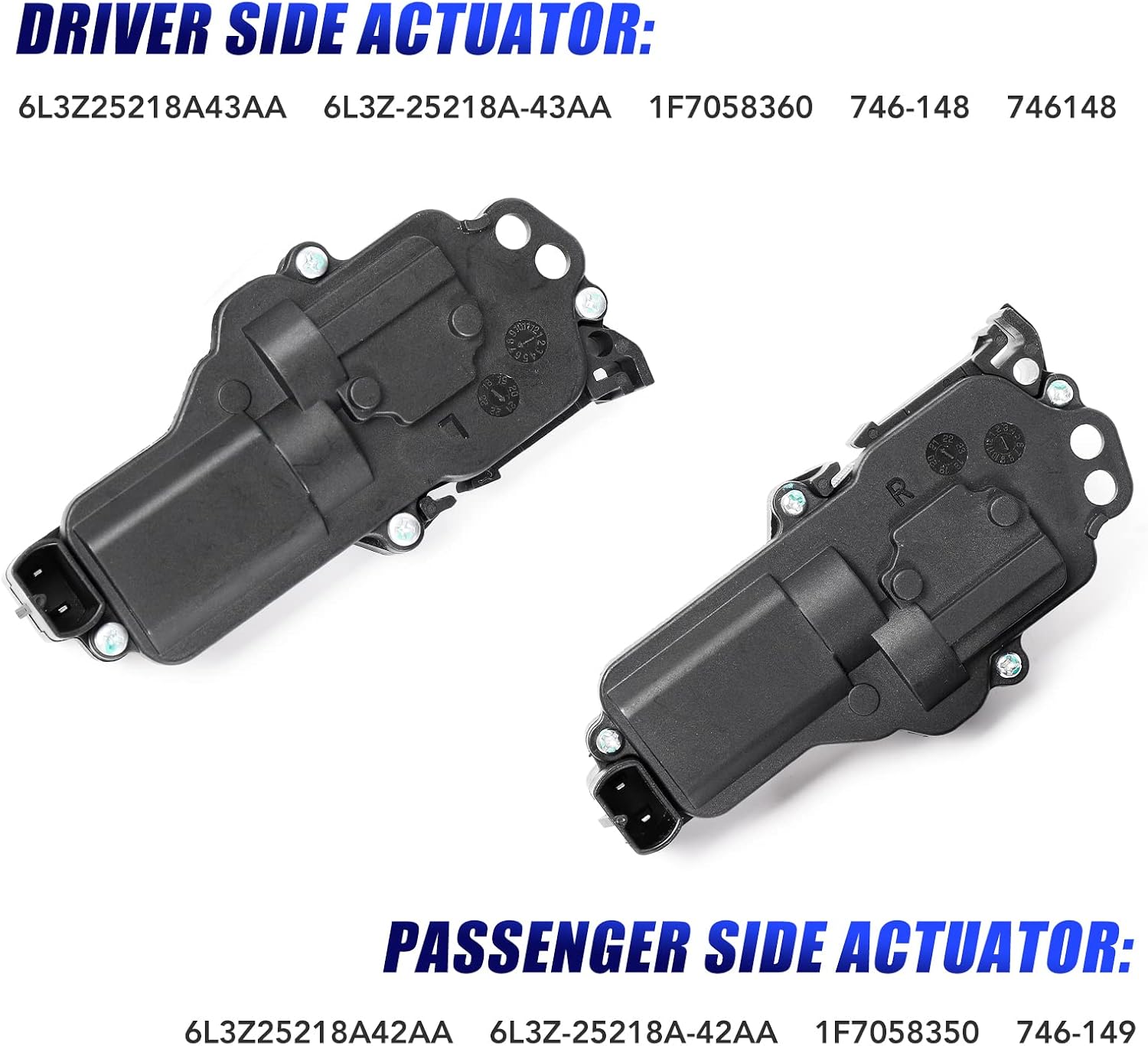 LCWRGS Power Door Lock Actuator Front Rear Driver & Passenger Side Replacement for Ford Excursion Expedition F150 F250 F350 F450 Ranger Taurus Mazda B2300 B2500 B3000 B4000 Mercury, 746-148 746-149