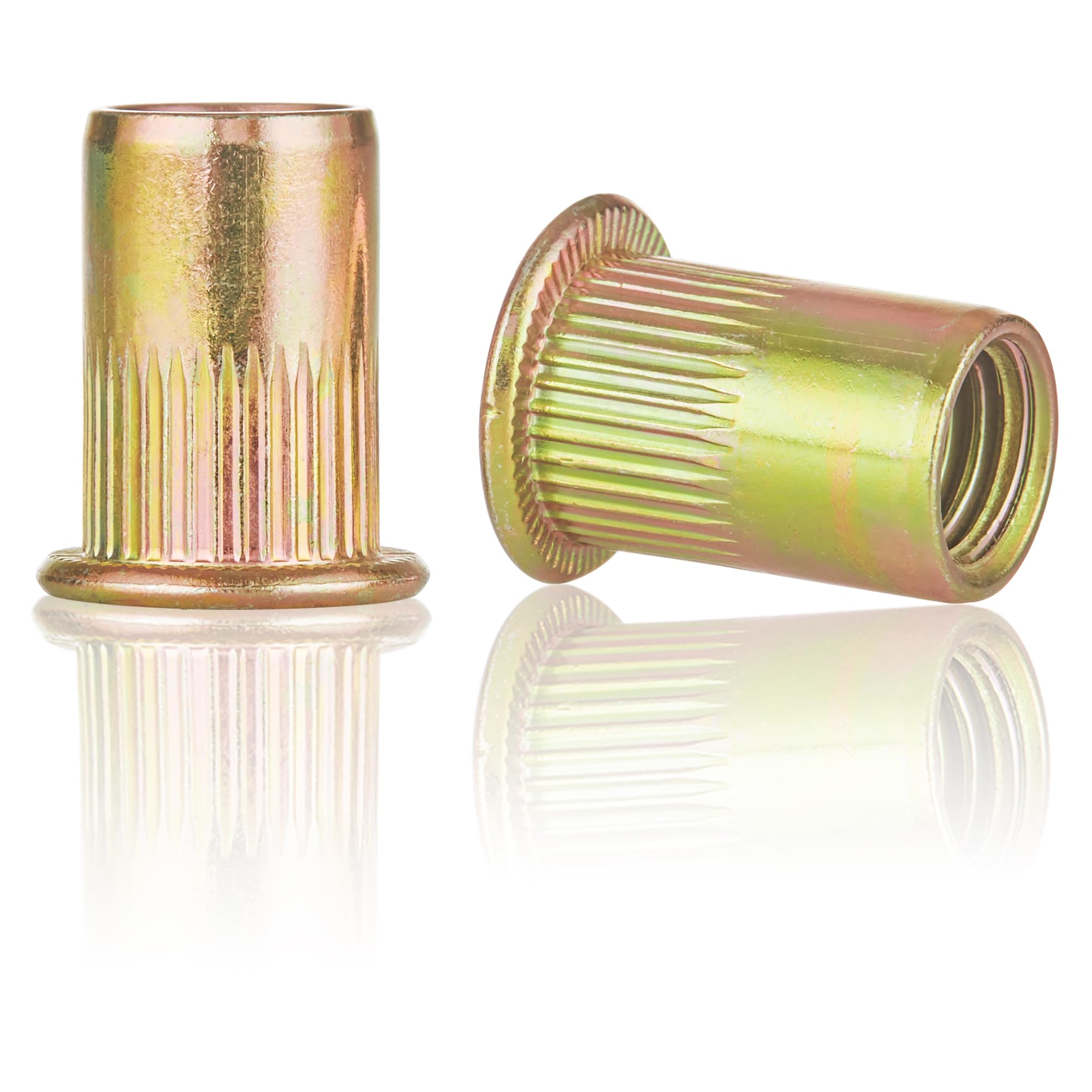 Rivet Nut Installation Tool Set Flat Head Rivnut Threaded Insert Nut Kit SAE & Metric for Metal Heavy Duty Zinc Plated Nutsert (3/8-16(Rivet Nut-50pcs))