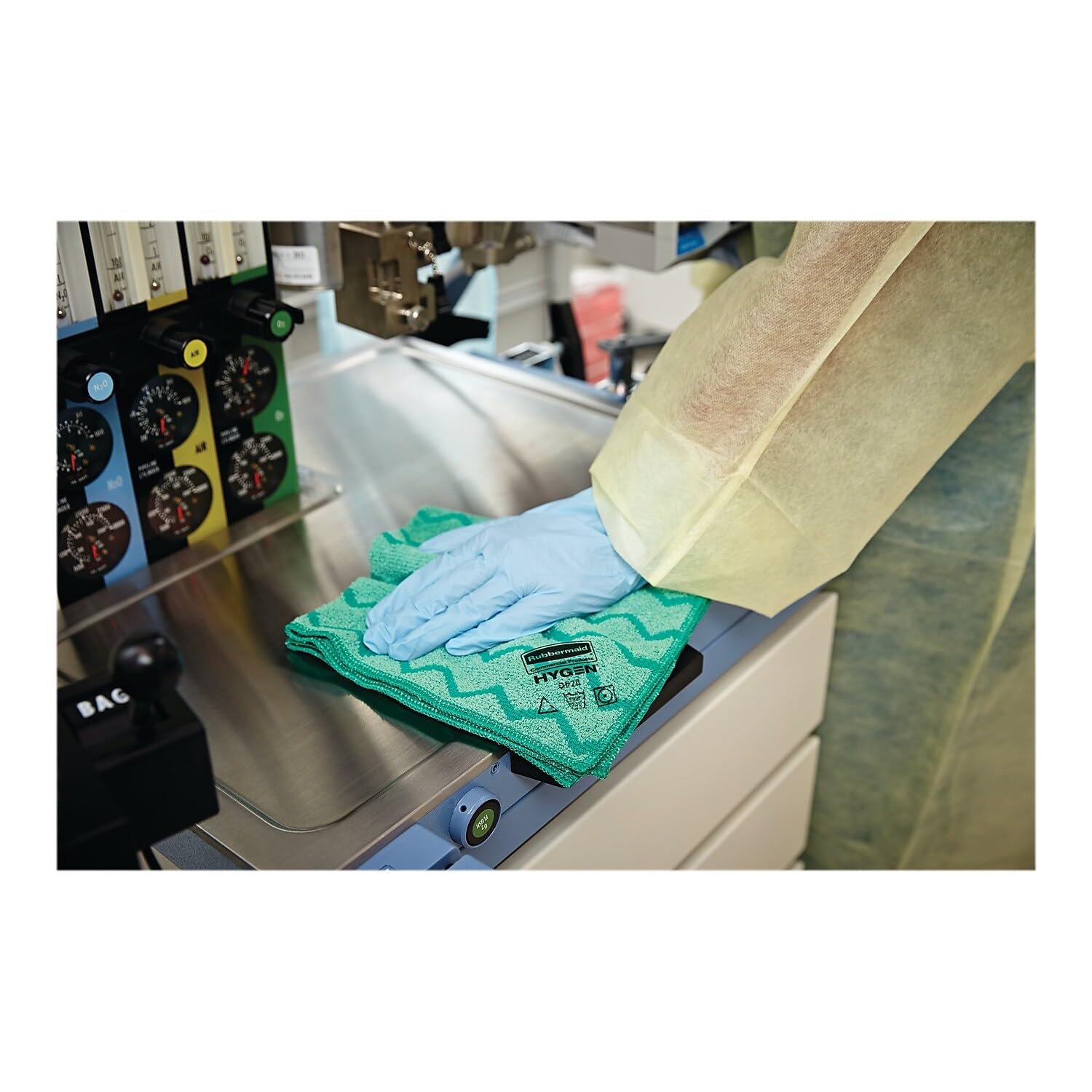 Rubbermaid Commercial Products HYGEN Microfiber Cloth for Cleaning 16-Inch Green FGQ62000GR00 — view 5