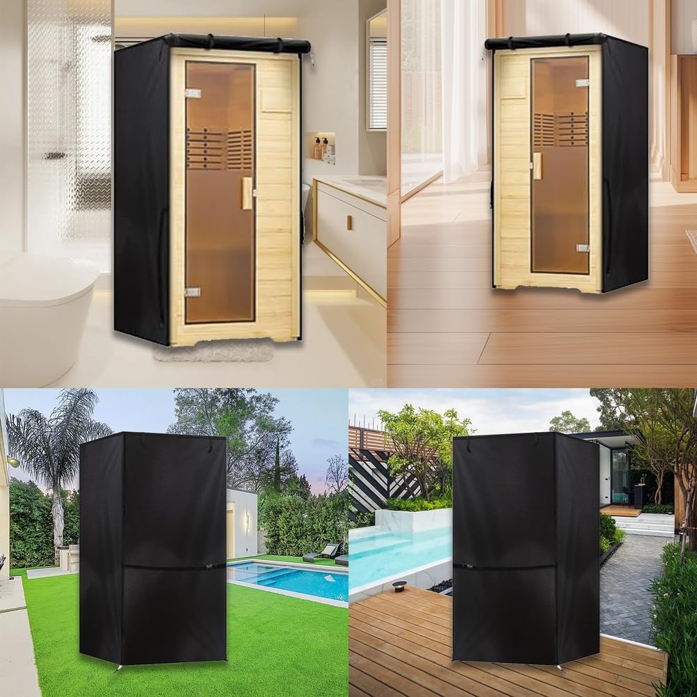 Funda impermeable para sauna de madera 122x122x193cm protección UV gris