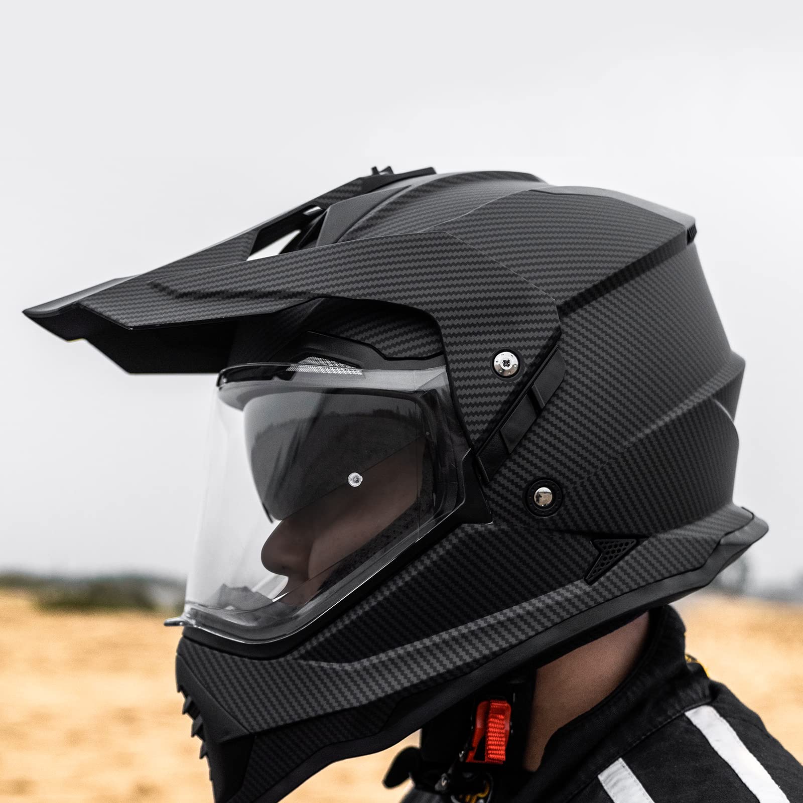 ILM Kask motocrossowy dla dorosłych motocykl motocykl podwójna sportowa przygoda pełna twarz z Pinlock kompatybilna osłona przeciwsłoneczna ATV Dirt Bike Off Road ECE22.06 Model WS902
