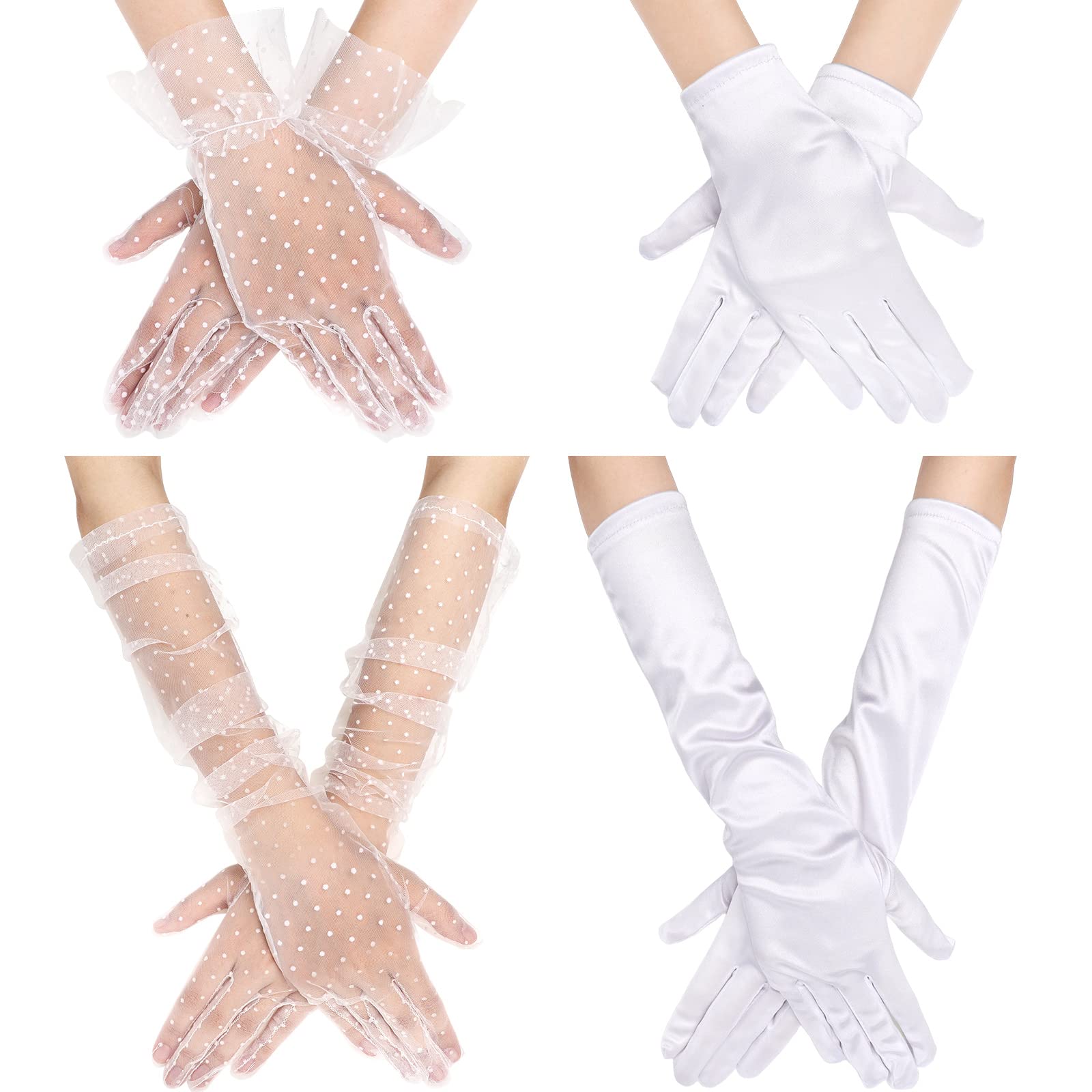 Guantes de fiesta de té vintage Bencailor accesorios para disfraces de los años 50 de mujer 7