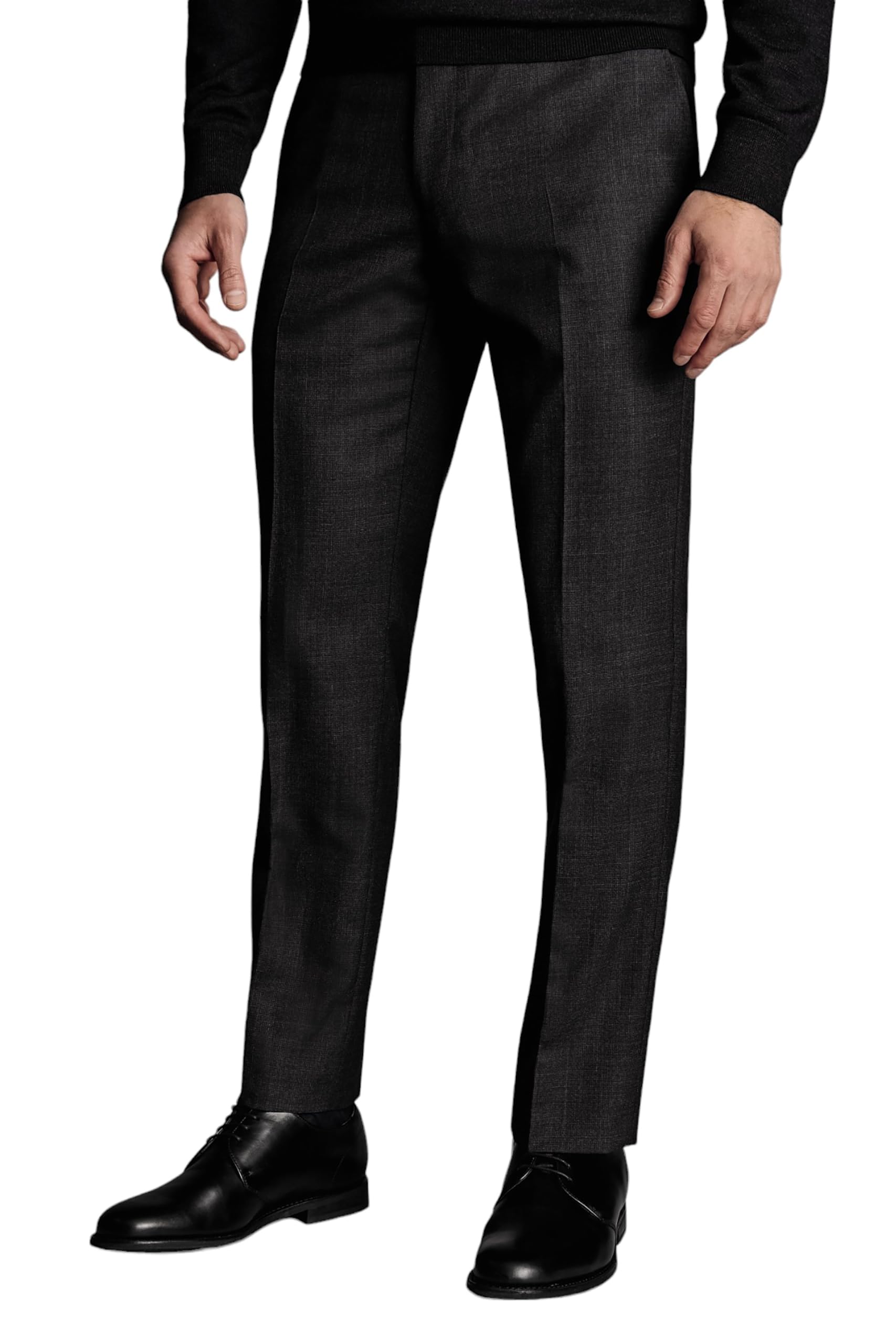 Charles Tyrwhitt Mens Dress Pants - Slim Fit End on End Performance Suit Trousers Mens Dress Pants Super