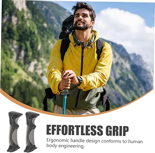 Miniatura 5 de 2 piezas de mango de bastón de trekking de repuesto para bastón de senderismo al aire libre, mango ergonómico esférico de plástico para cañas de