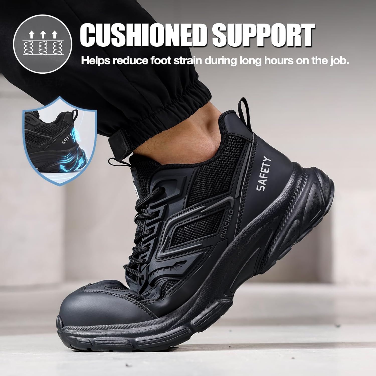 Steel Toe Shoes for Men Lightweight Low Top Work Safety Footwear Comfortable Protection for Warehouse Construction