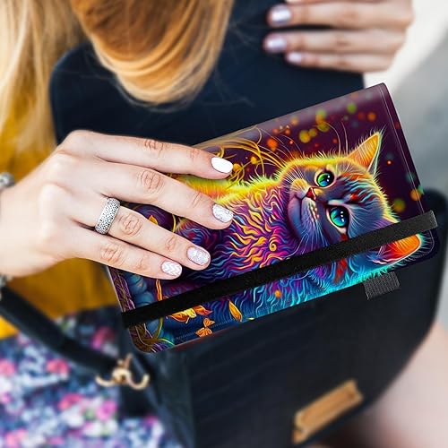 Vista 32 de Funda para chequera personal con diseño de tortuga marina verde, funda de piel sintética para hombres y mujeres, con ranuras para tarjetas, soporte