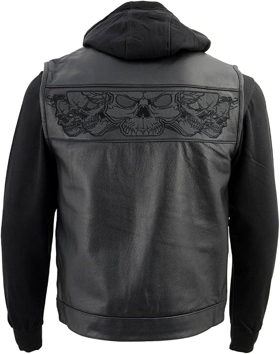 Milwaukee Leather Men's 2-in-1 Black Leather Vest, MLM3563