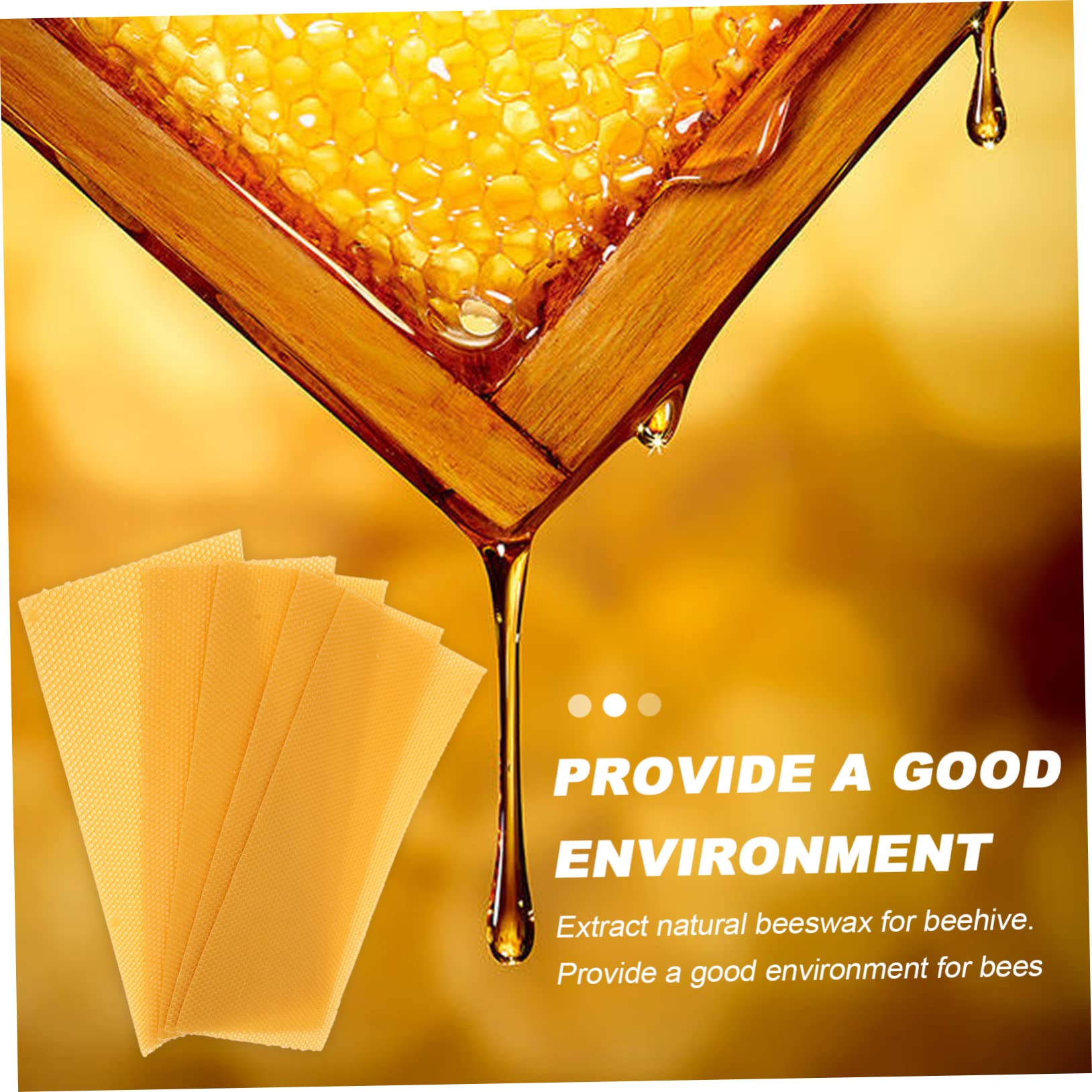 Láminas de Cera para Colmena 30 Piezas de Cera de Abeja | Color Amarillo, Forma Simple, para Panal y Base de Colmena, Accesorios para Cría y Refugio