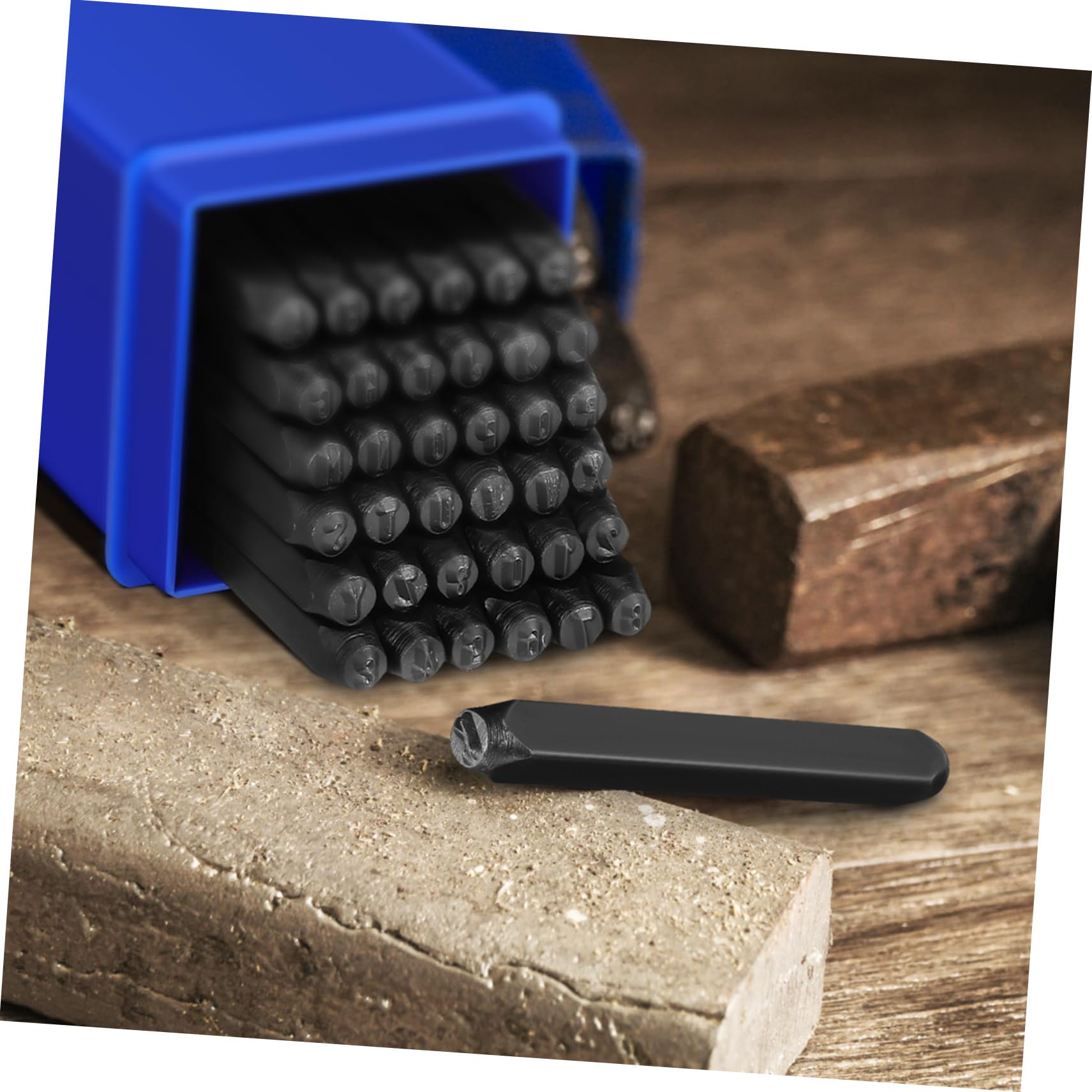 NUOBESTY Juego de Punzones de Acero al Carbono para Estampar Números Alta Precisión, Stamp Puncher Adecuado para Aficionados y Maquinistas en Metal y Plástico