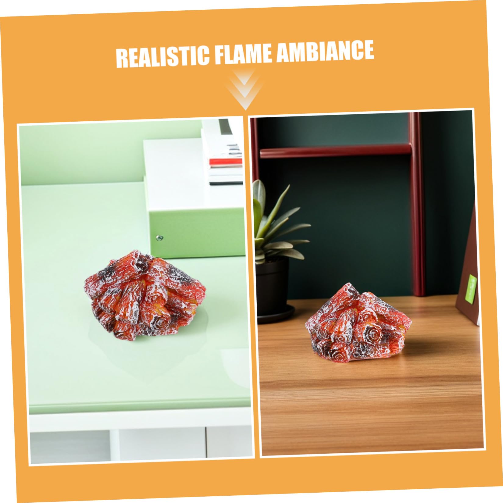 SEWACC 2 Piezas Lámpara de Simulada Luz de Llama de Mesa Fogata LED Miniatura Lámpara de Fuego Decorativa para Dormitorio Portátil USB Decoración Navideña Retro