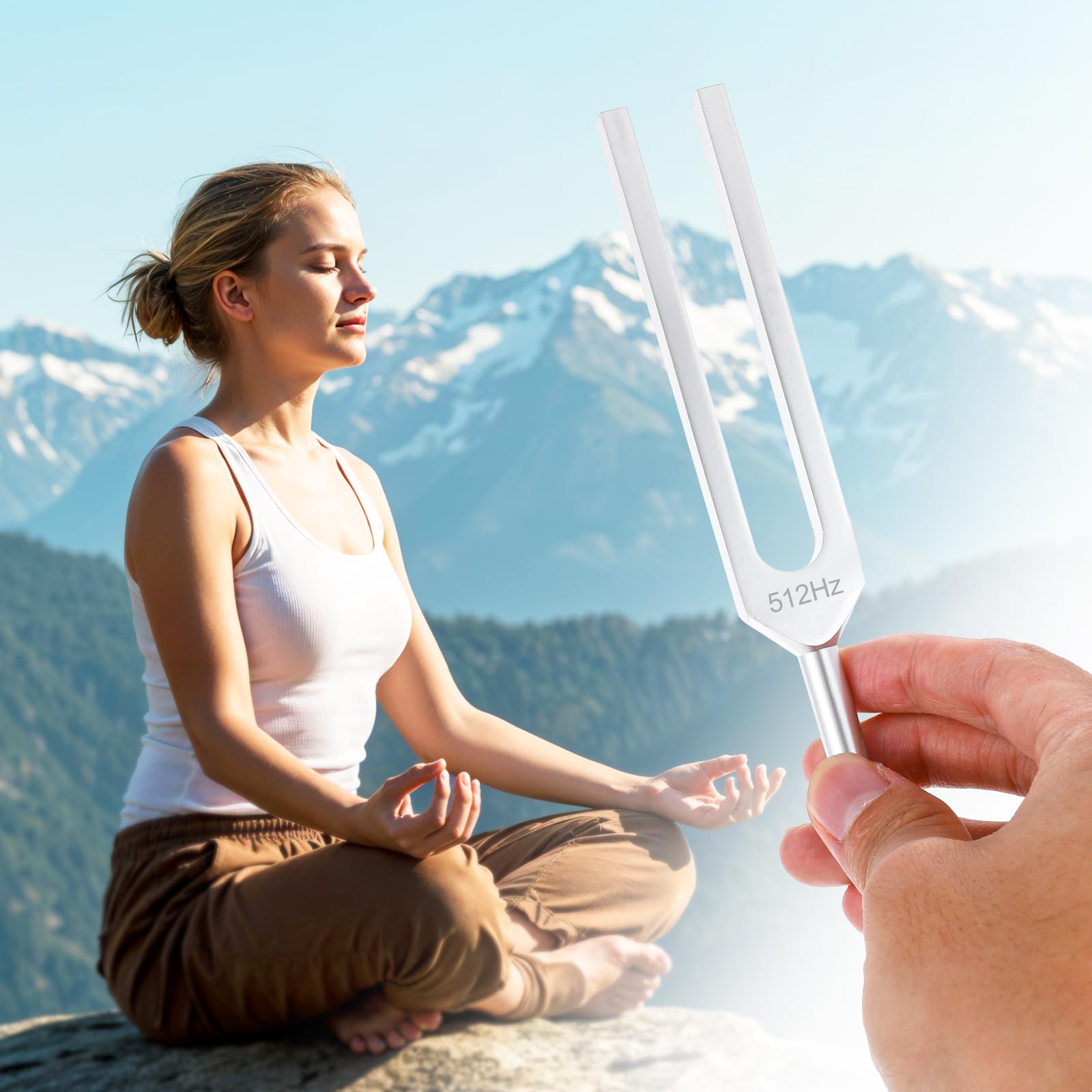 Ptwola 512hz Tuning Fork Aluminum Alloy Tuning Fork Activator with Silicone Hammer Storage Bag Weighted Unweighted Tuning Forks Set for Sound Therapy Devices Yoga Meditation Relaxation Healing Chakra - Image 4