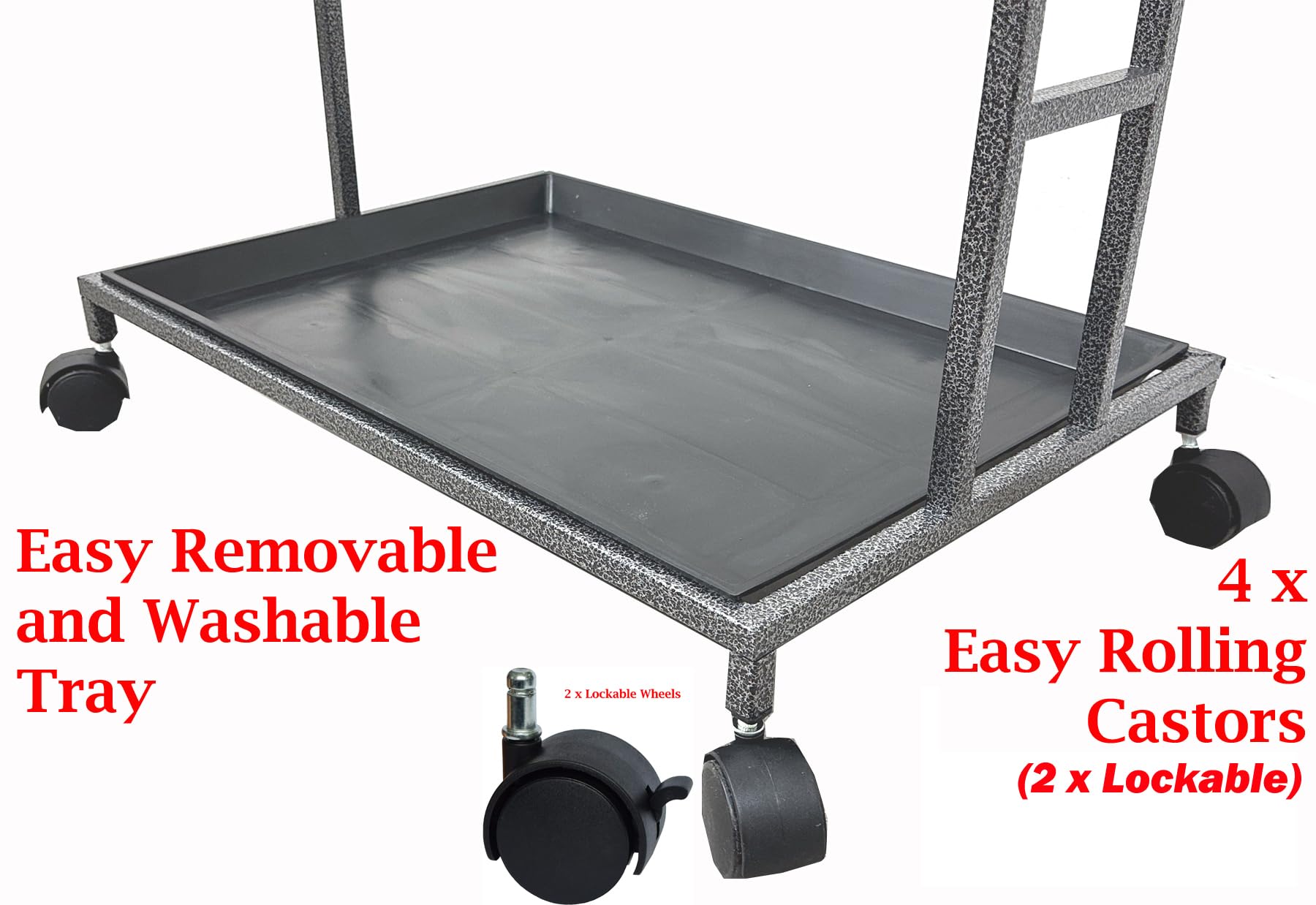 65.5 Inch X-Large Parrot Natural Perch Stand Bird Play Ground Training with Strong Climbing Play Ladder Stainless Feeding Bowls Toy Hook Removable Washable Tray Lockable Rolling Wheels product thumbnail 7